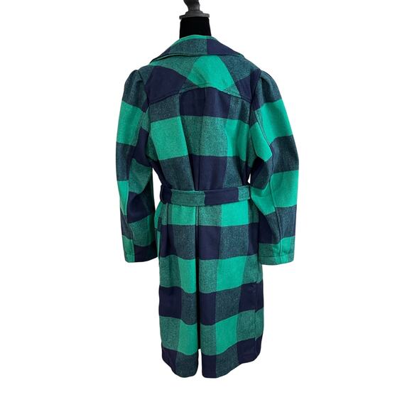 G by Giuliana 1X Buffalo Plaid Belted Fleece Coat Jacket Black Label Green - Picture 5 of 12